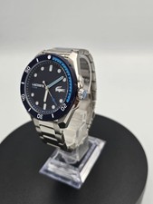 New Lacoste 2011286 Men’s Watch 44mm Stainless Steel Silver Blue Dial Durable!