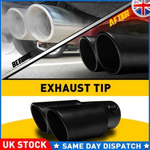 Black car tailpipe - tailpipe, twin