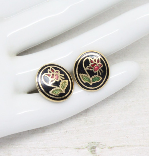 Vintage red rose cloisonne - vintage,