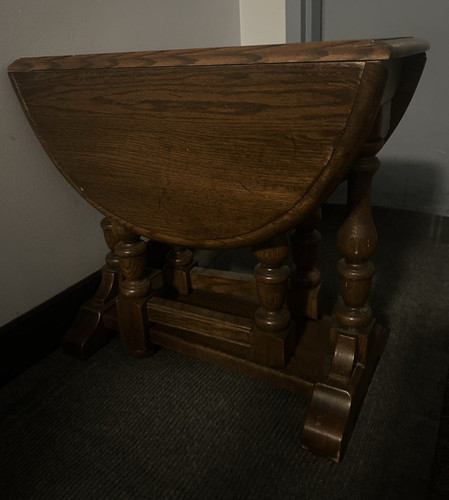 Wood oval drop leaf table - drop,