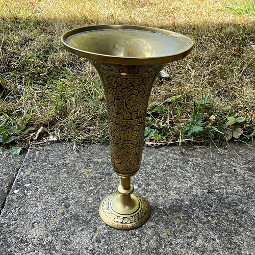 Engraved brass trumpet - engraved,