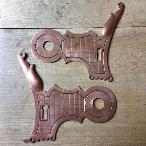 Pair antique copper handle - antique,