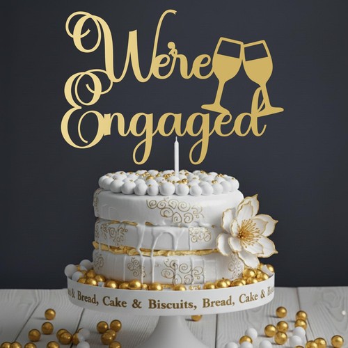 Engaged acrylic cake - engaged,