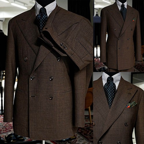 Men suit dark brown - suit,