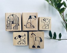 East of India Set Of 5 Animal Stamps Children, Craft, Card Making