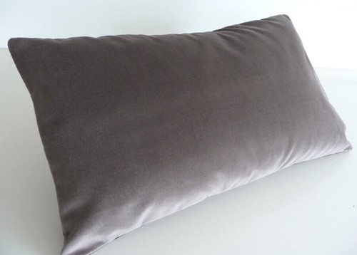 Grey brown pink velvet oblong - pink,