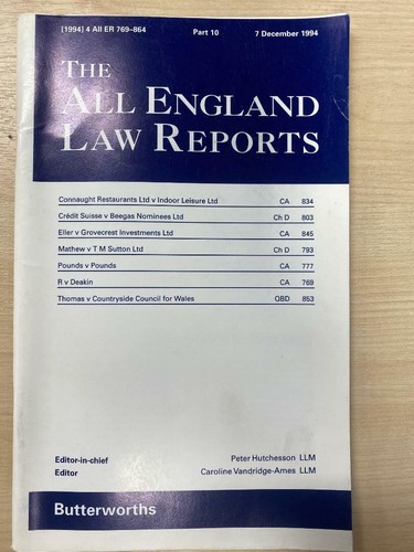 The all england law - law, reports
