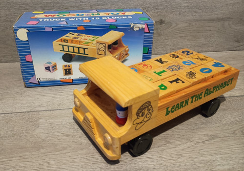 Vintage wooden toy truck with - toy,