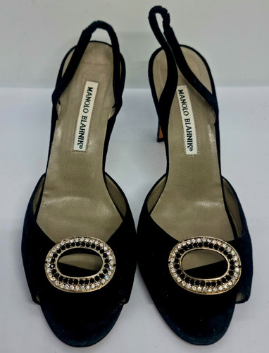 Manolo blahnik black suede - manolo,