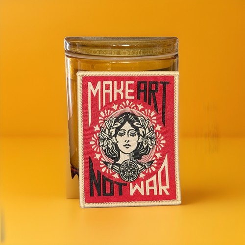 Make art not war - not, embroidered