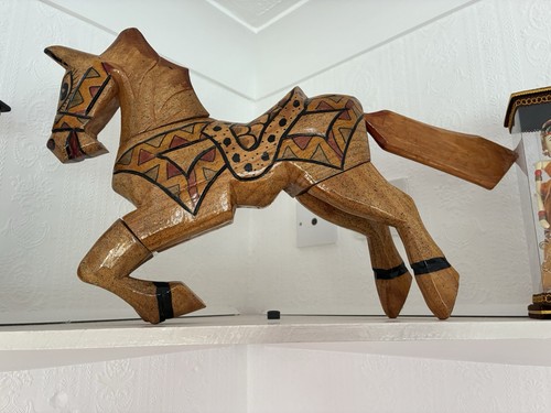 Wooden horse ornament - wooden,