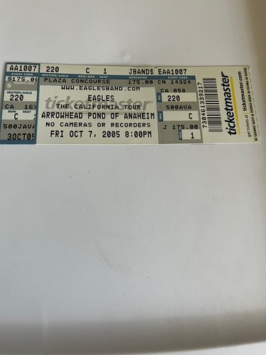 Unused eagles ticket the - ticket!,