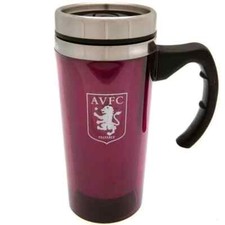 Aston Villa FC Official Handled Travel Mug with White Crest Gift