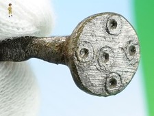 ✅ ANCIENT ROMAN BRONZE MEN'S RING 5 EVIL EYE - year 380 - 750 4th - 8th CENTURY