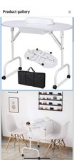 Folding Manicure Nail Table Nail Beauty Technician Desk Art Workstation With Bag