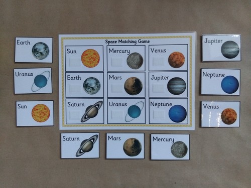 Space matching game solar - space,