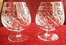 2 x TUDOR HAND-CUT CRYSTAL