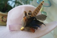 feather and bullet brooch, hat pin, lapel pin, wedding buttonhole