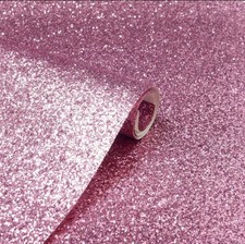 2 Pcs Arthouse Sequin Sparkle Pink Wallpaper Textured Glamorous Glitter Design