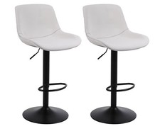 Bar Stools Set of 2, White PU