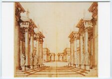 Art Postcard Inigo Jones Drawing Roman Atrium Stage Scenery Design 1631 Unposted