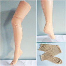 Vintage Nylon Stockings Seamed 1960s Ladies Beige Cuban Heel Sheer 60s 1c