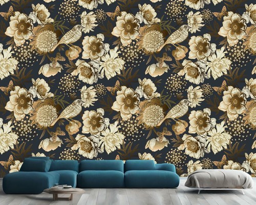 Vintage peonies butterflies - vintage,