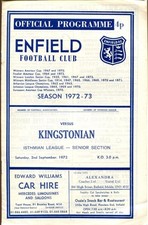 Enfield v Kingstonian 02/09/72 Isthmian League Senior Section