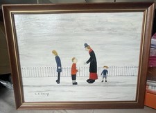 Original Oil Painting On Board After L.S.Lowry ‘The Family’