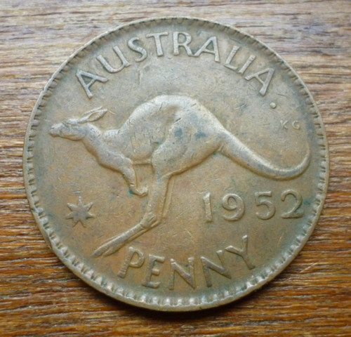 1952 australia one penny coin - 1952,