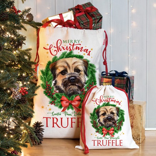 Border terrier christmas sack - terrier,