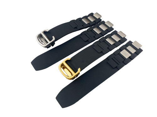 20mm black rubber silicone - black,