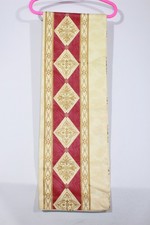 Vintage 90s Curtains W46" H71" Dreams n Drapes Cream Burgundy Medallion Diamond