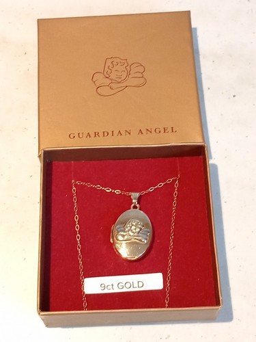 9ct gold guardian angel locket - guardian,