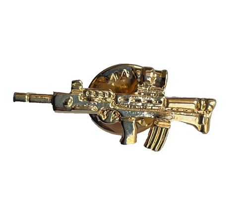 Gold tone rifle gun military - tone,
