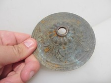 Antique Brass Ceiling Light Chandelier Rose Old Vintage Ornate Feather Leaf 4"W