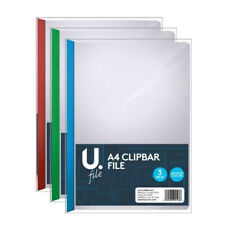 A4 Clip Bar Slide Binder Side Bound File Presentation Folders Clipbar - Pack 4