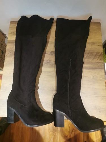 Yours ladies black suede - black, zip