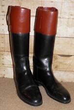 English Horace Batten Black Leather Riding Boots - Mahogany Tops - Size UK 7