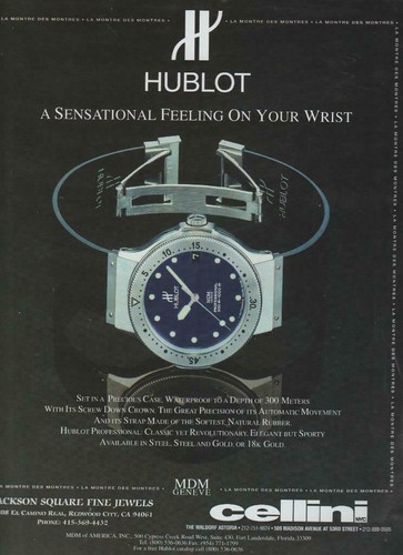 Hublot mdm geneve 1996 print - hublot,