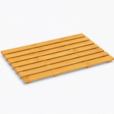 Bamboo Bath Mat 60×35×3cm – Non-Slip Wooden Floor Mat for Bathroom Spa Sauna