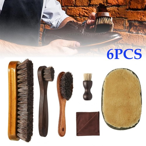 Horsehair shoe brush set - horsehair,