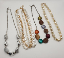 Beaded Necklace Bundle Marks and Spencer Lovissa Faux Pearl Silver Glass Boho