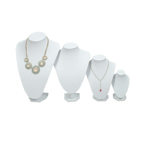 White leatherette necklace - leatherette,