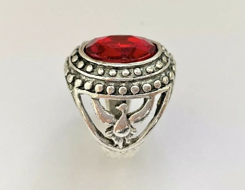 Men silver and red ring - and,