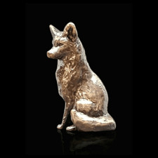 Miniture Fox Sitting Foundry Cast Sculpture by Butler & Peach [2081]