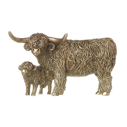 Highland cow and calf gold - highland,
