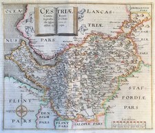 Cheshire Original early map by William Hole c1607