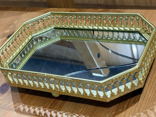 Gold mirrored vanity tray - vanity,