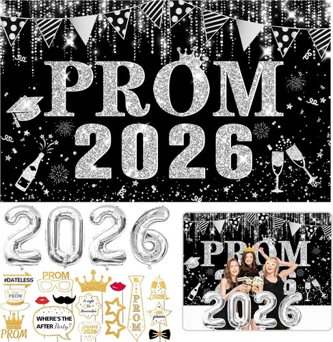 Pcs prom banner 2026 silver - 4,